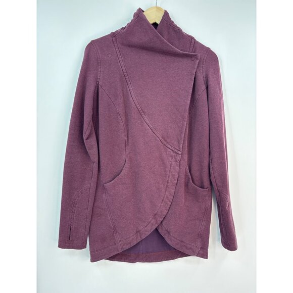 Lululemon That's A Wrap Cardigan Jacket Heathered Bordeaux Drama Plum Sz 4 - Picture 5 of 8